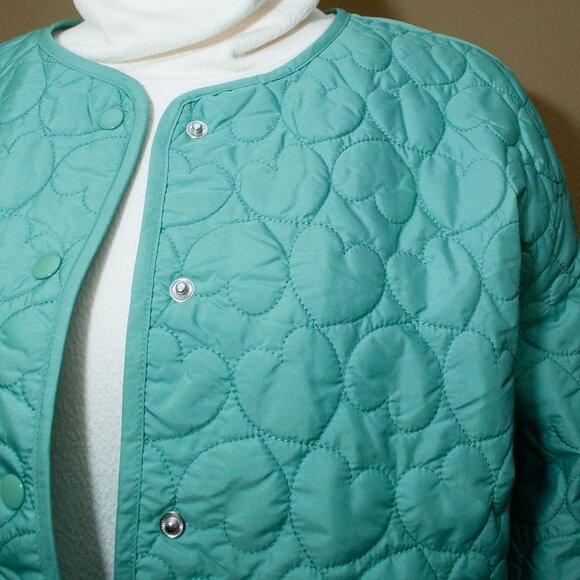 NWT J. Crew Lightweight Quilted Heart Jacket in Adventurine size S - Picture 7 of 15